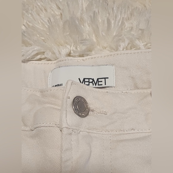 LOS ANGELES VERVET High-rise Straight Crop Stretch Cream Sz. 30x26 EUC - Picture 8 of 10